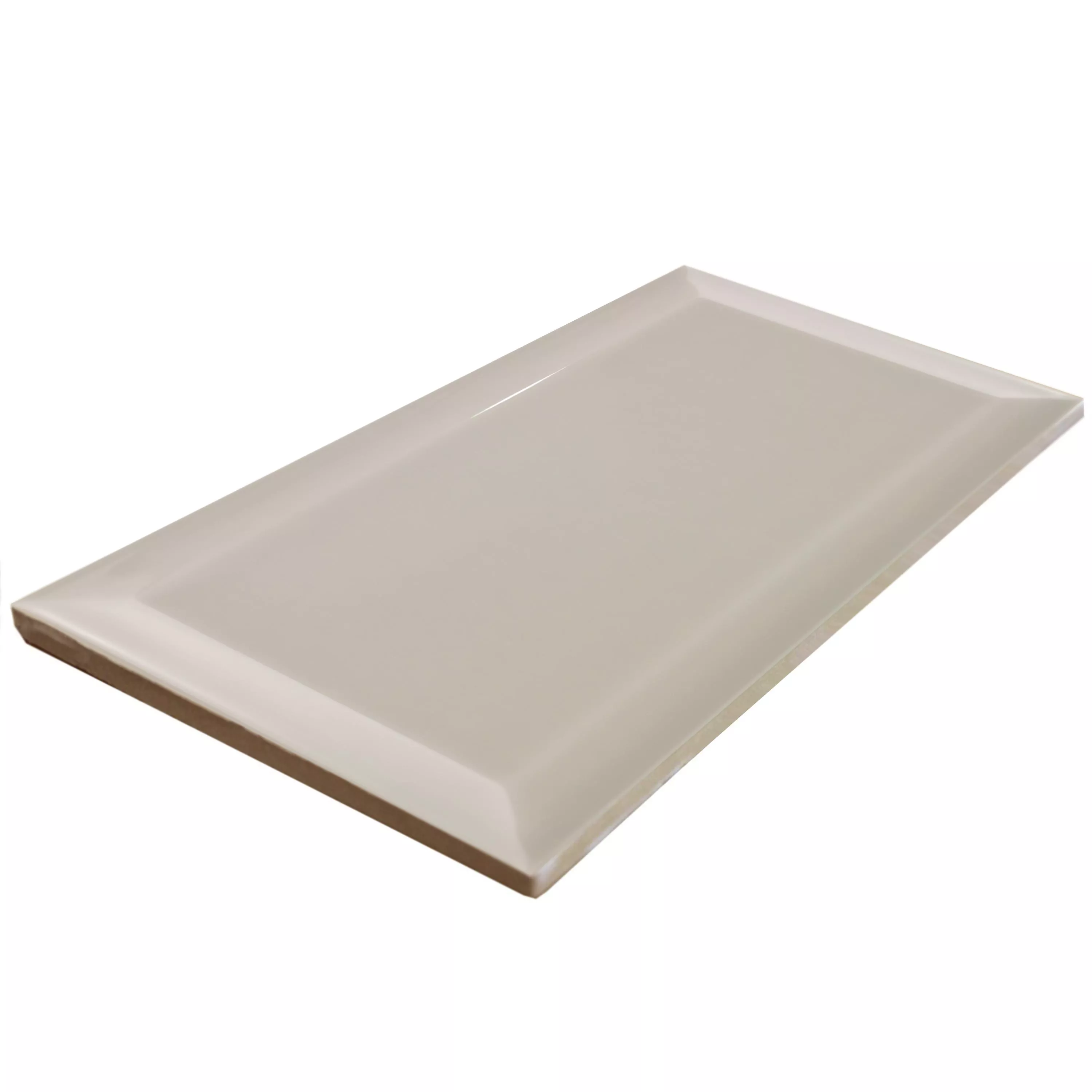 Muster Metro Wandfliesen Brussel Facette 10x20x0,7cm Grey Mist