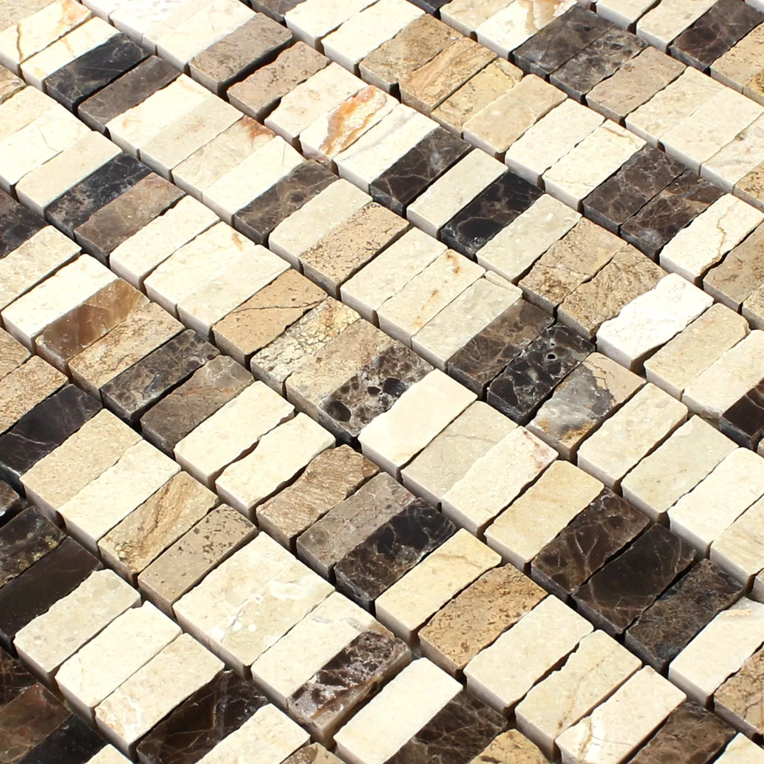 Mosaikfliesen Zoltan Beige Crema Emperador Stäbchen