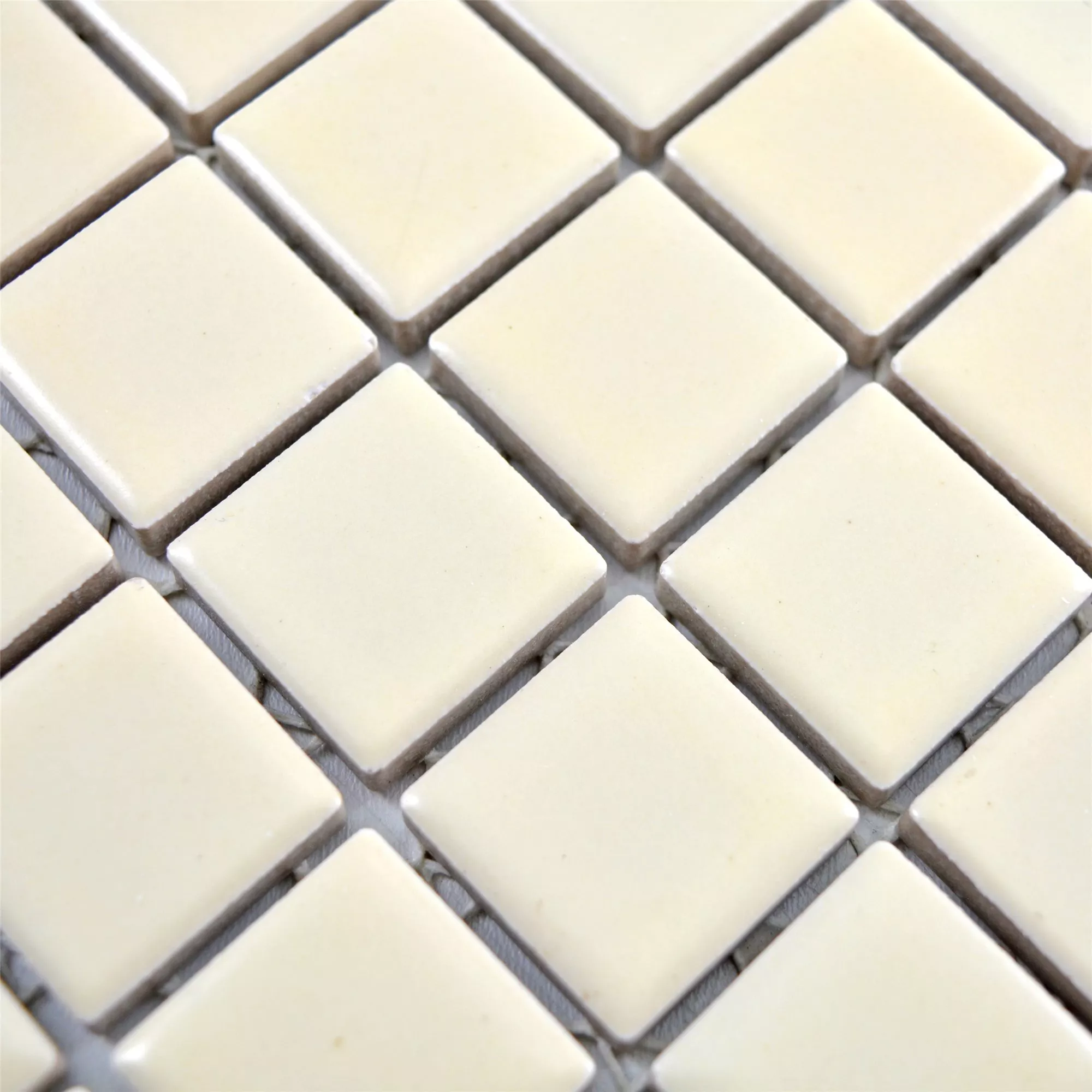 Keramik Mosaikfliesen Adrian Beige Glänzend Quadrat 23