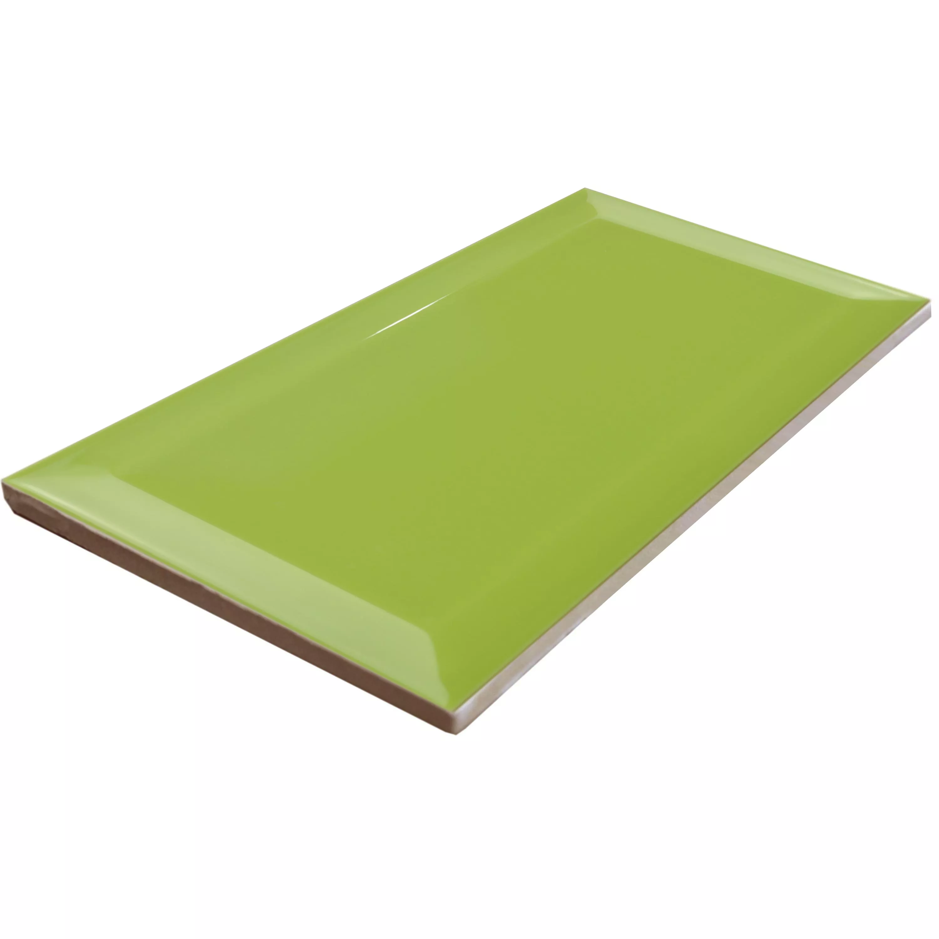 Muster Metro Wandfliesen Brussel Facette 10x20x0,7cm Pistacho