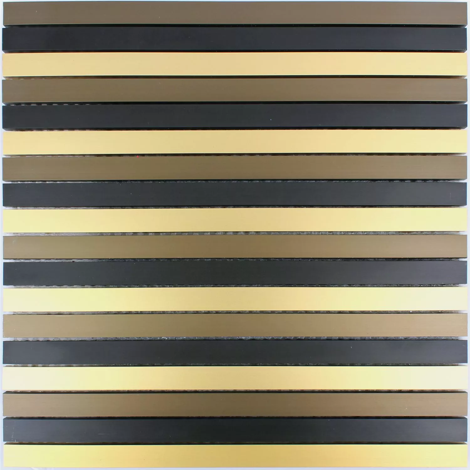 Mosaikfliesen Aluminium Thasos Schwarz Gold