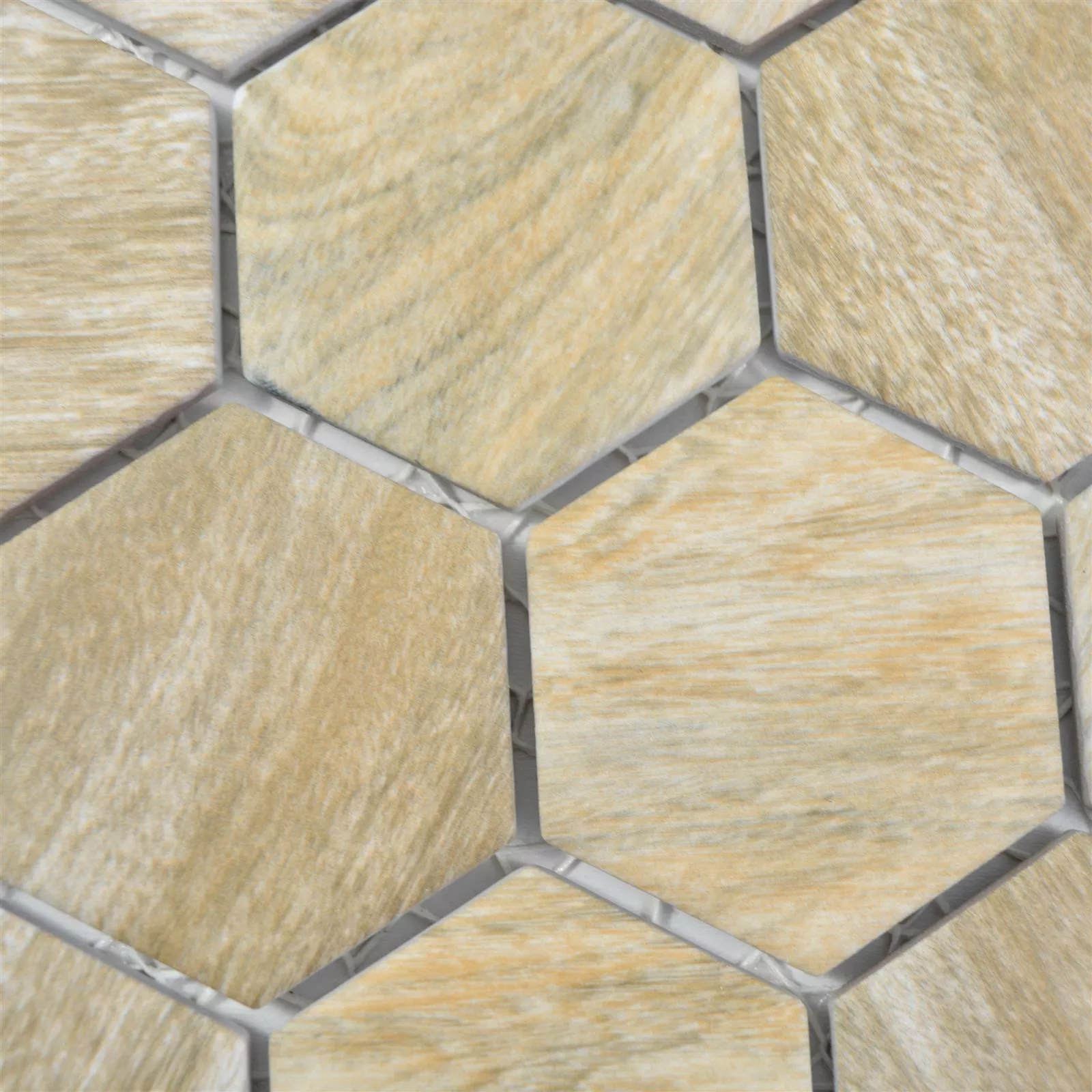 Keramikmosaik Fliesen Elmshorn Hexagon Steinoptik Beige