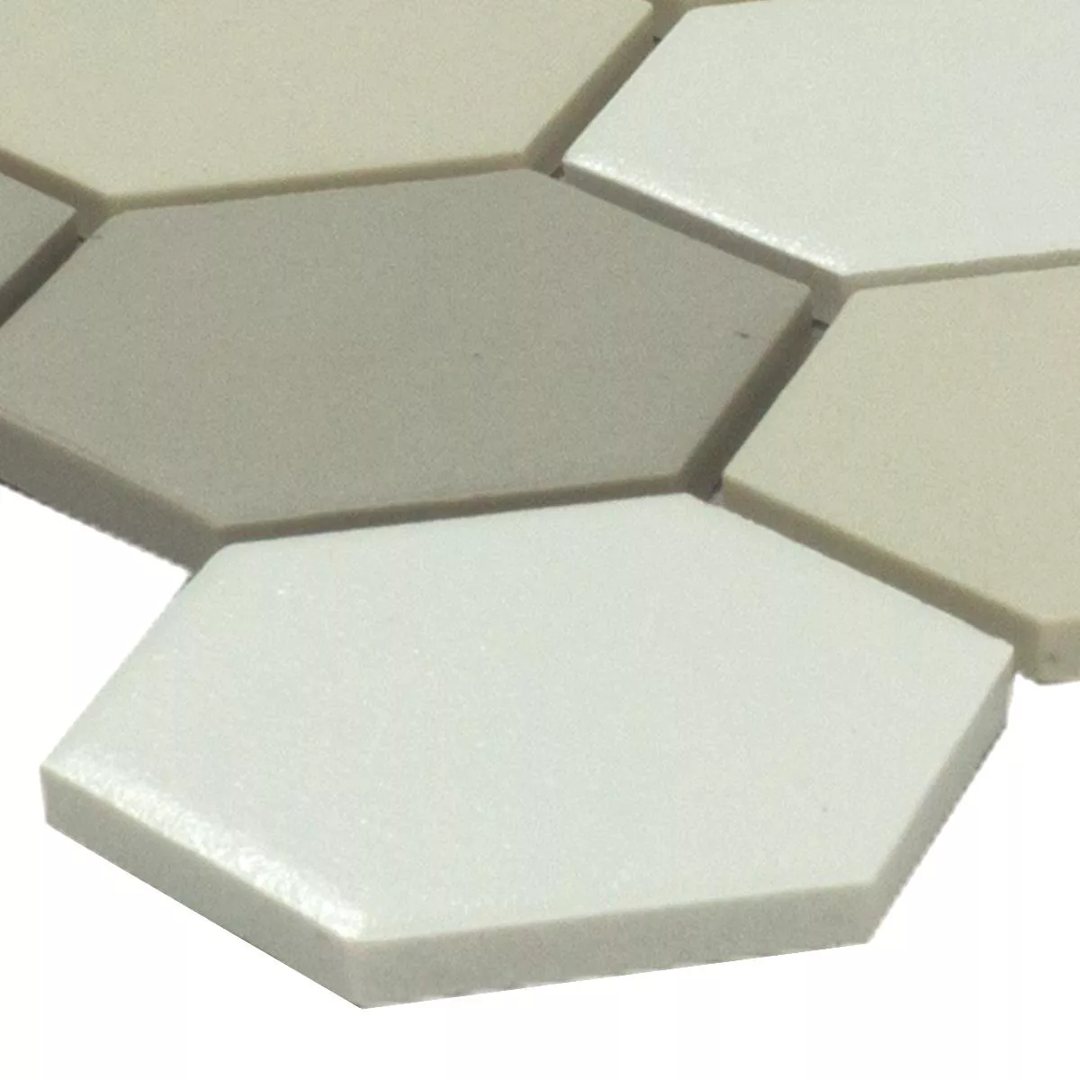 Keramik Mosaikfliese Hexagon Bern Beige Grau Keramik Mosaikfliese Hexagon Bern Beige Grau