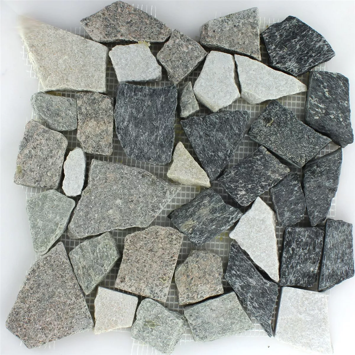 Mosaikfliesen Marmor Bruch Basalt