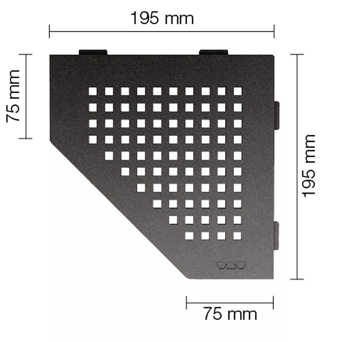 Wandablage Duschablage Schlüter 5eck 19,5x19,5cm Square Anthrazit