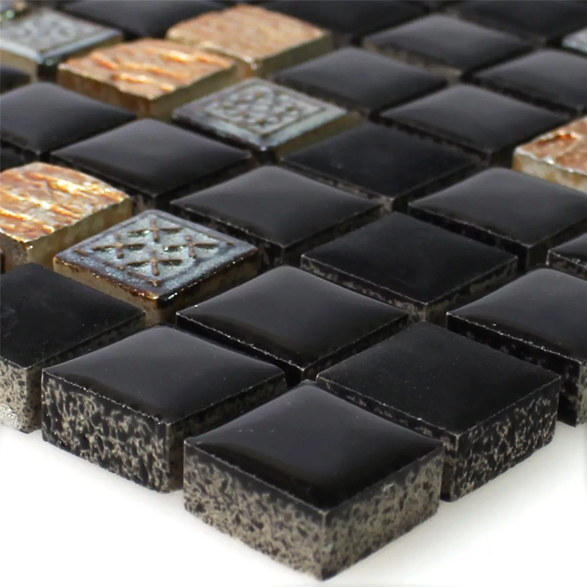 Natursten Resin Ornament Mosaik Halesia Svart Koppar Silver Natursten Resin Ornament Mosaik Halesia Svart Koppar Silver