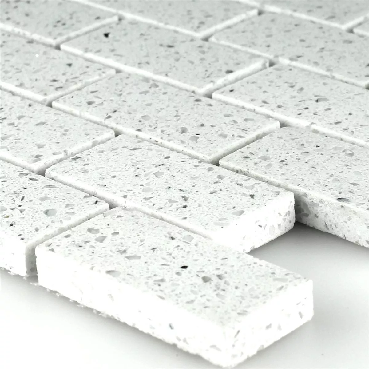 Mosaik Resin Kvarts Natursten Vit Mosaik Resin Kvarts Natursten Vit