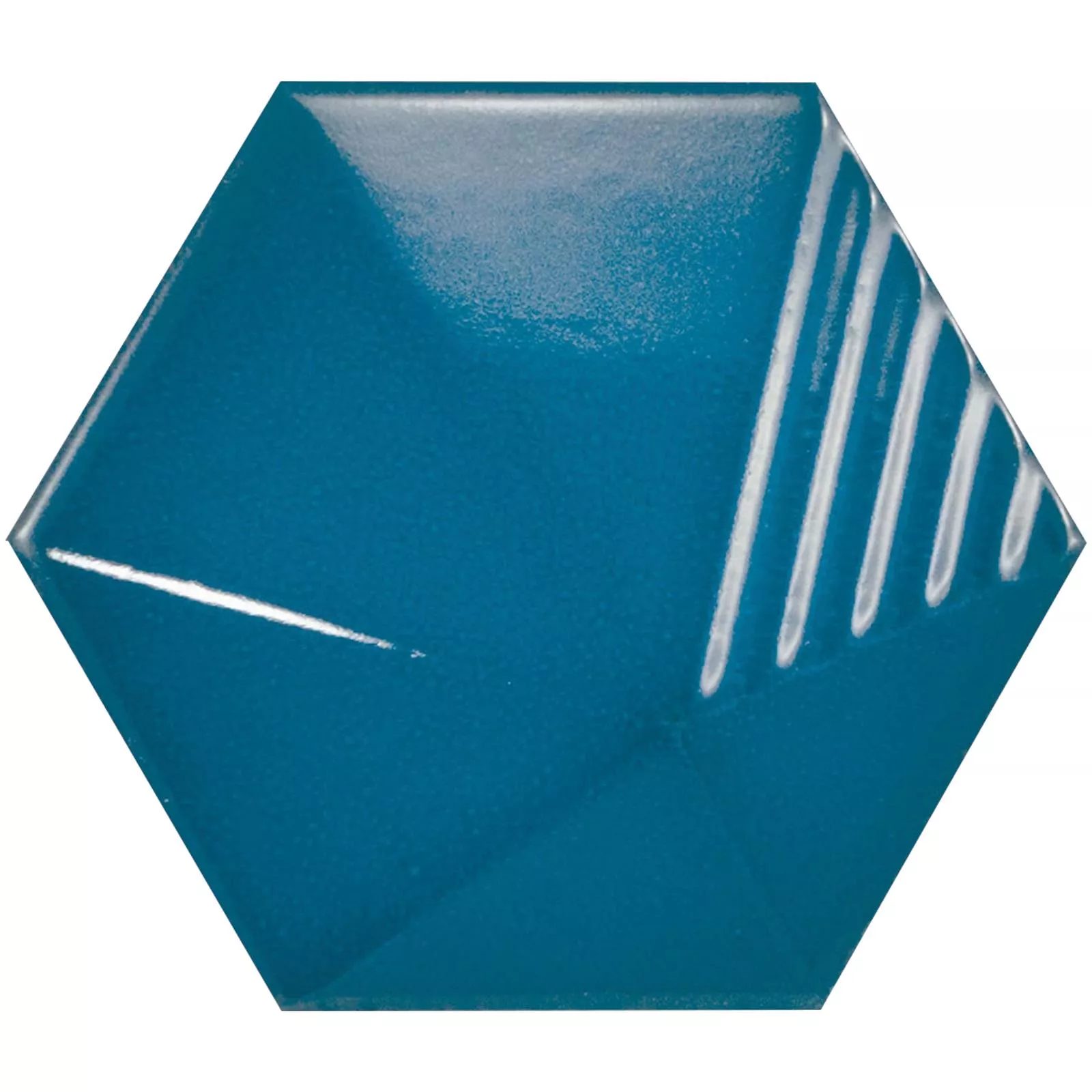 Wandfliesen Rockford 3D Hexagon 12,4x10,7cm Blau