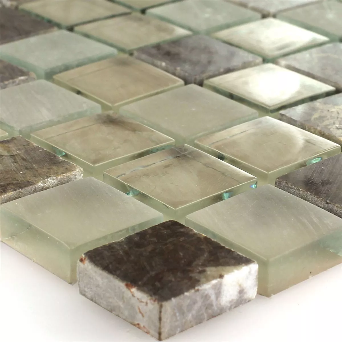Muster von Mosaikfliesen Glas Marmor Quebeck Braun 