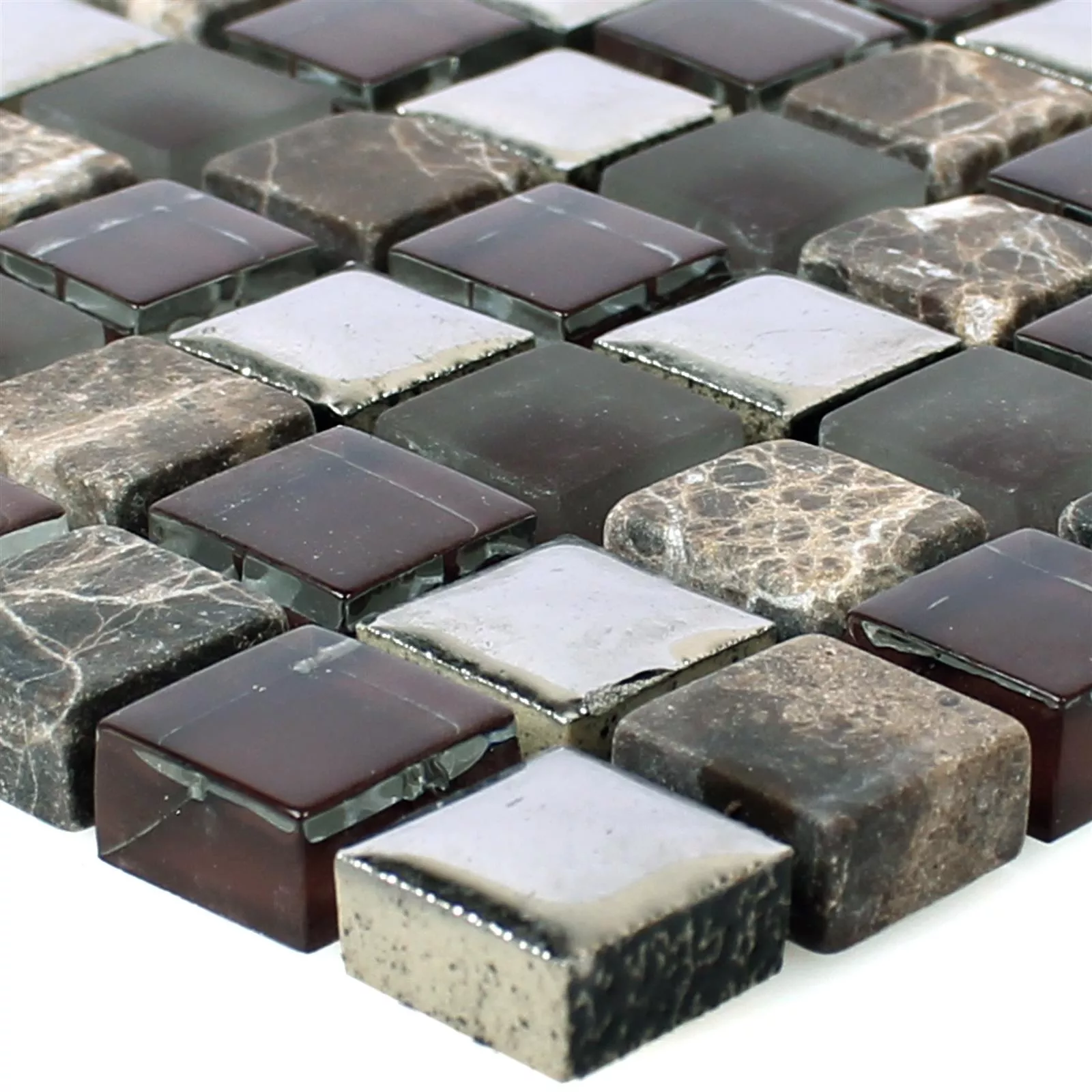 Prov Mosaik Glas Marmor Keramik Brun Silver