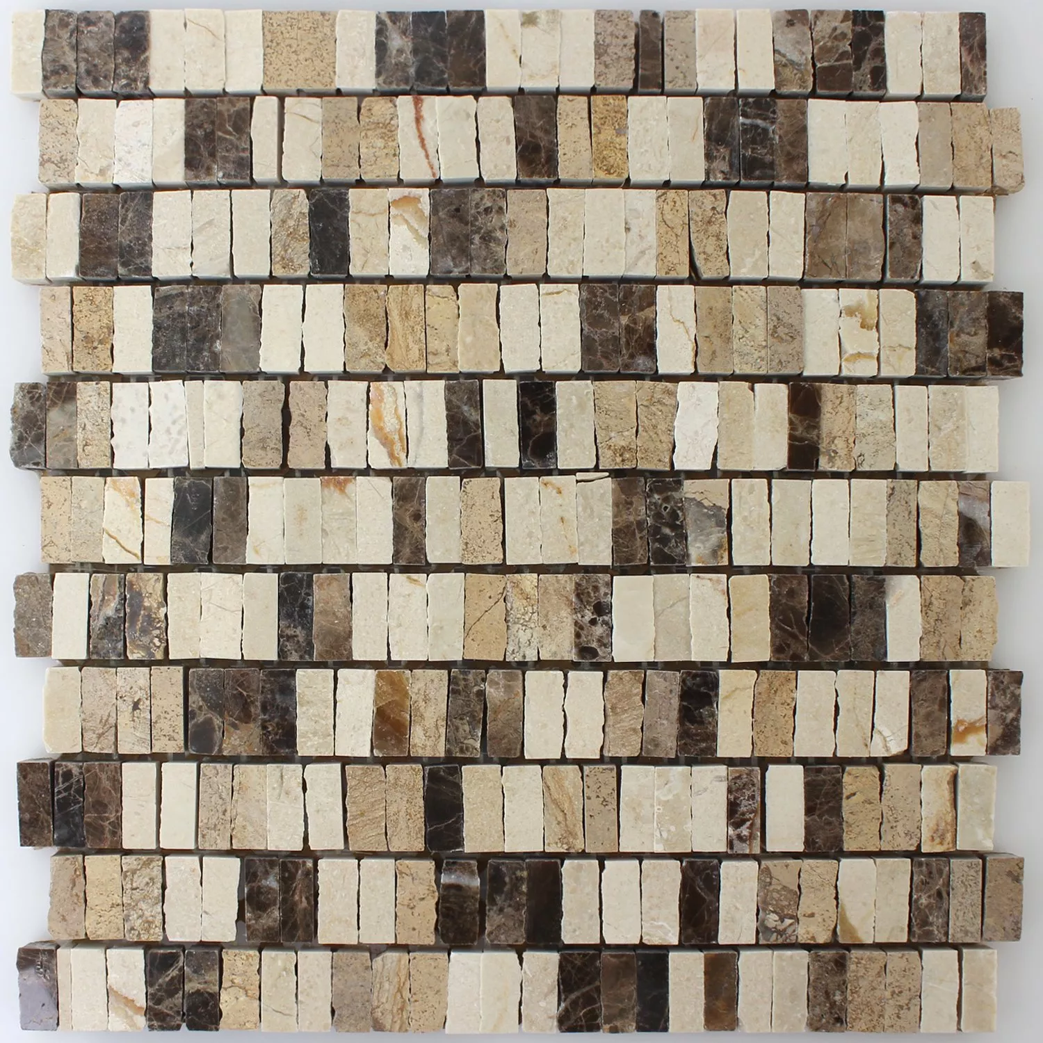 Mosaikfliesen Zoltan Beige Crema Emperador Stäbchen