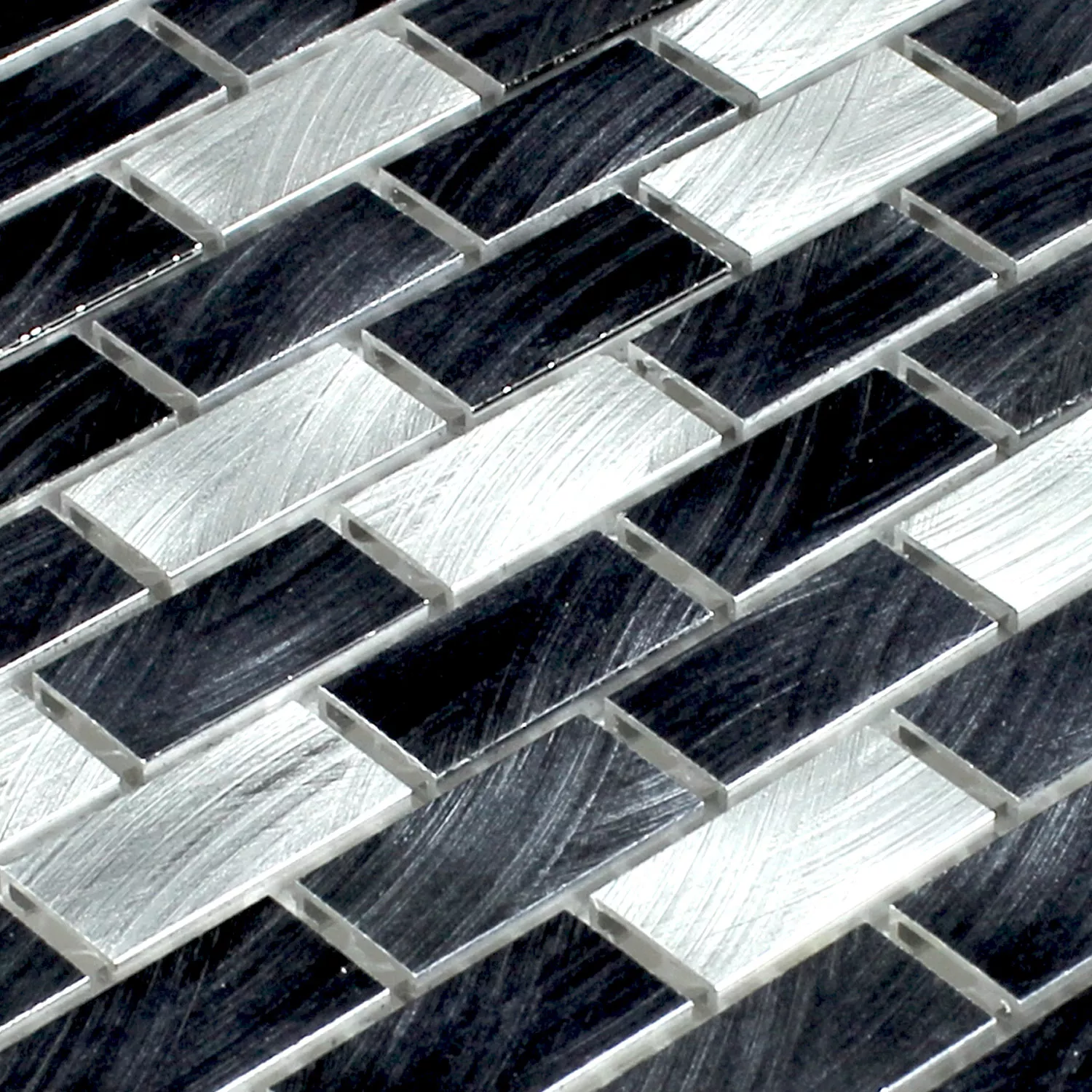 Aluminium Metall Mosaikfliesen Charmant Silber Schwarz