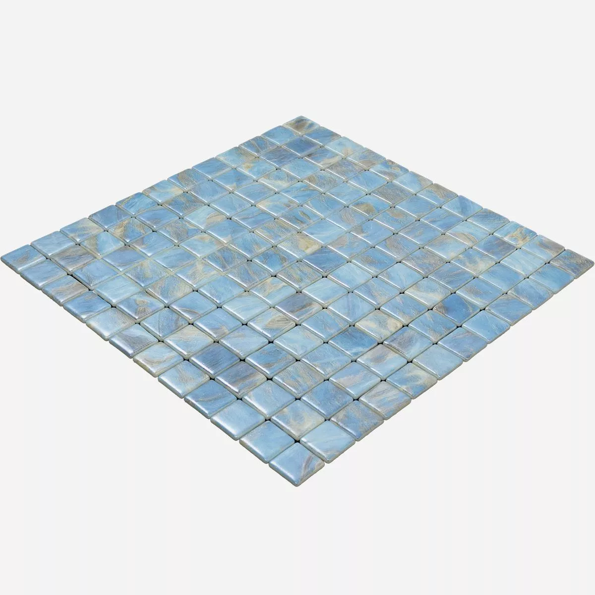 Glas Schwimmbad Pool Mosaik Alassio Blau 25