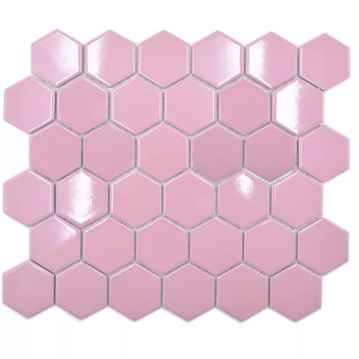 Muster von Keramikmosaik Salomon Hexagon Rosa H51