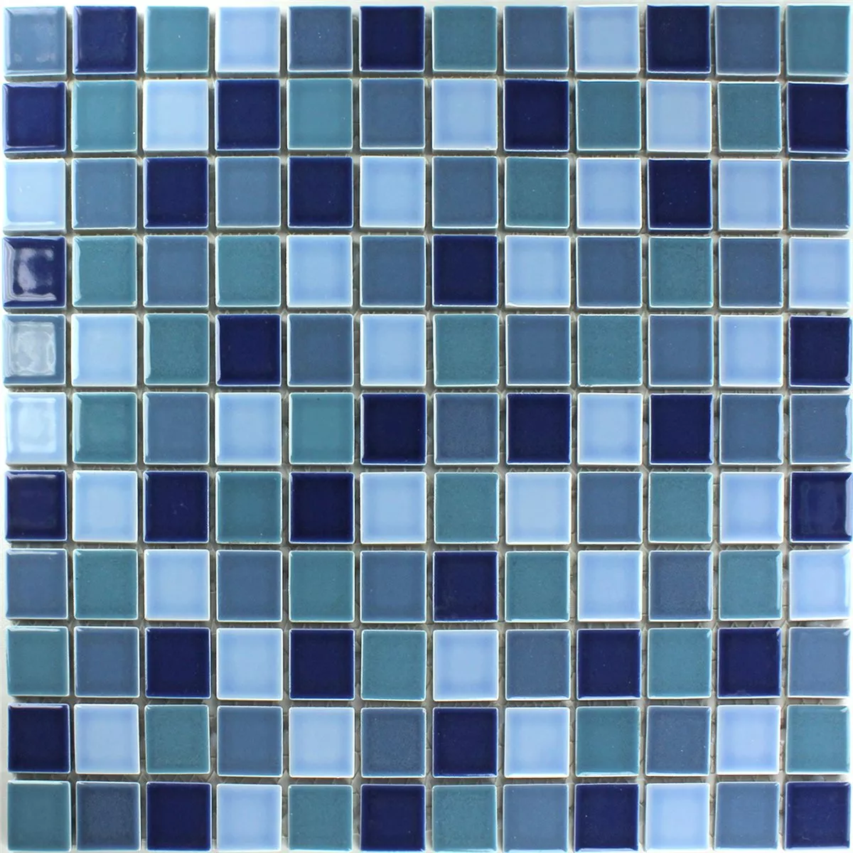 Keramik Mosaikfliesen Bodaway Blau Mix Glänzend