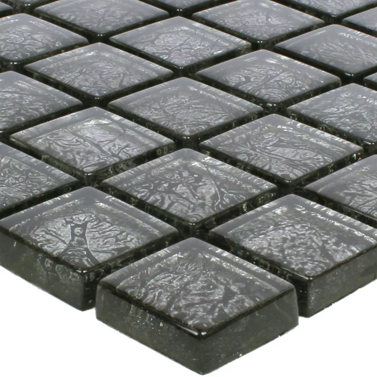 Mosaik Glas Kandila Svart 23x23x8mm Mosaik Glas Kandila Svart 23x23x8mm