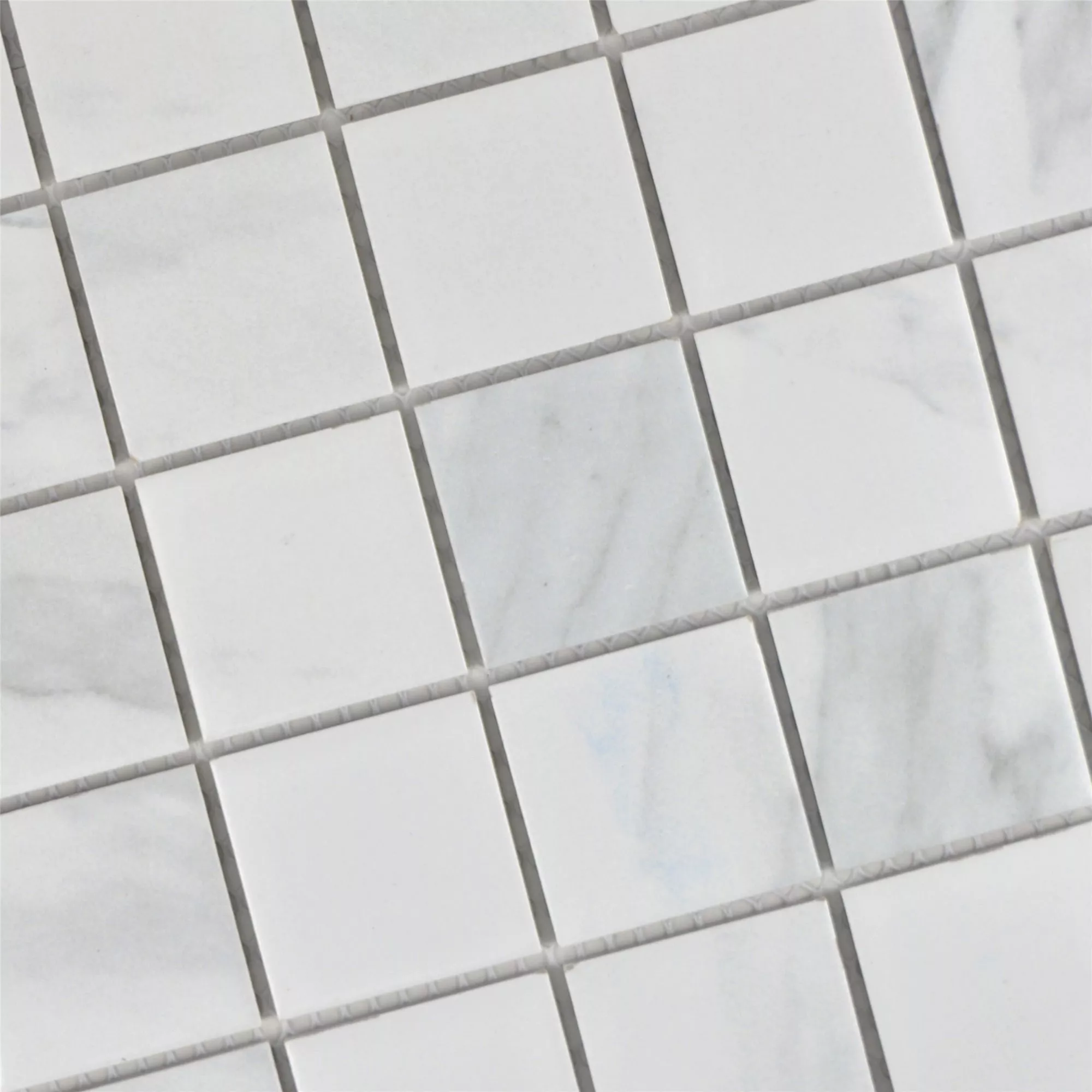 Keramik Mosaikfliesen Zyrus Carrara Quadrat 48