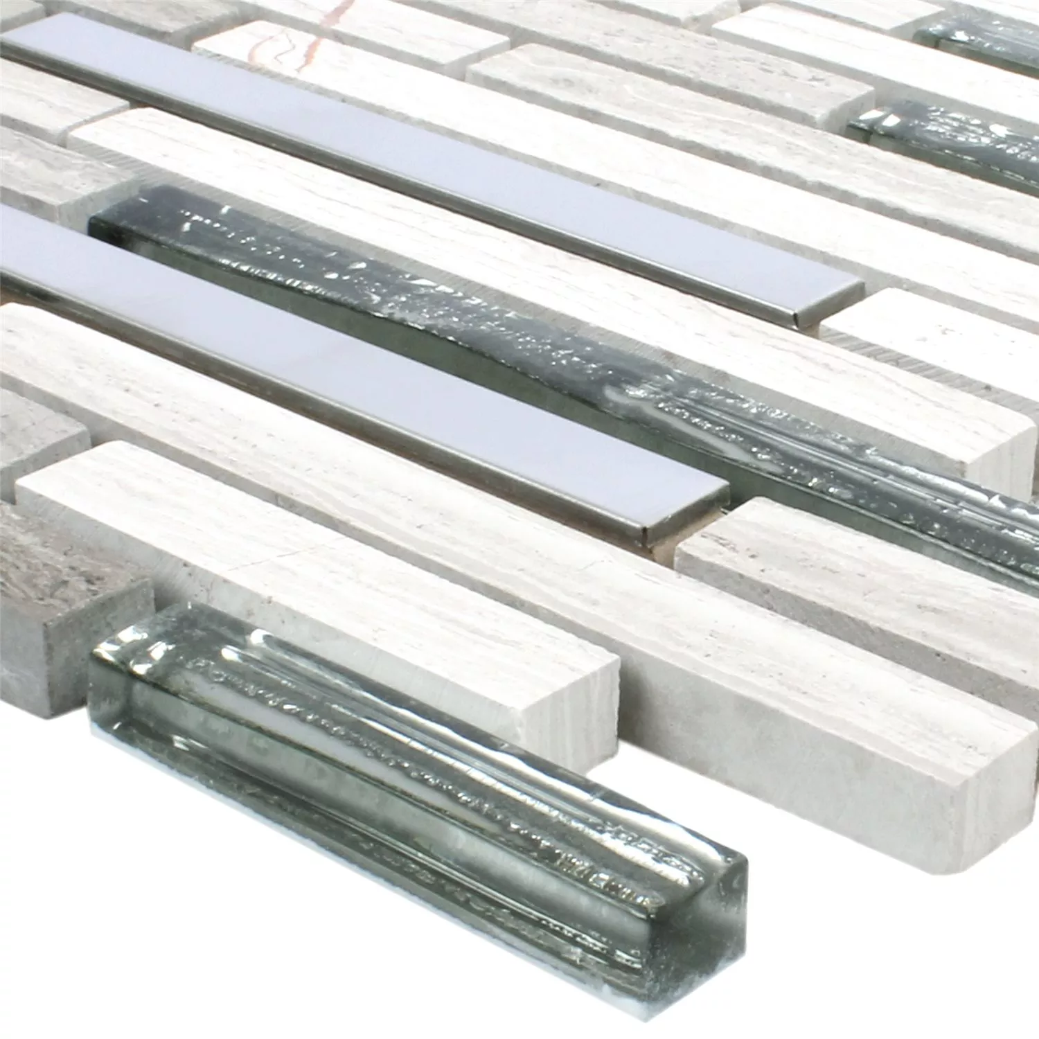 Mosaik Elektra Glas Sten Stål Mix Grå Mosaik Elektra Glas Sten Stål Mix Grå