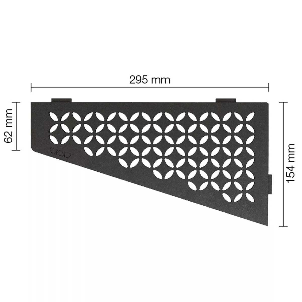 Wandablage Duschablage Schlüter 4eck 15,4x29,5cm Floral Anthrazit