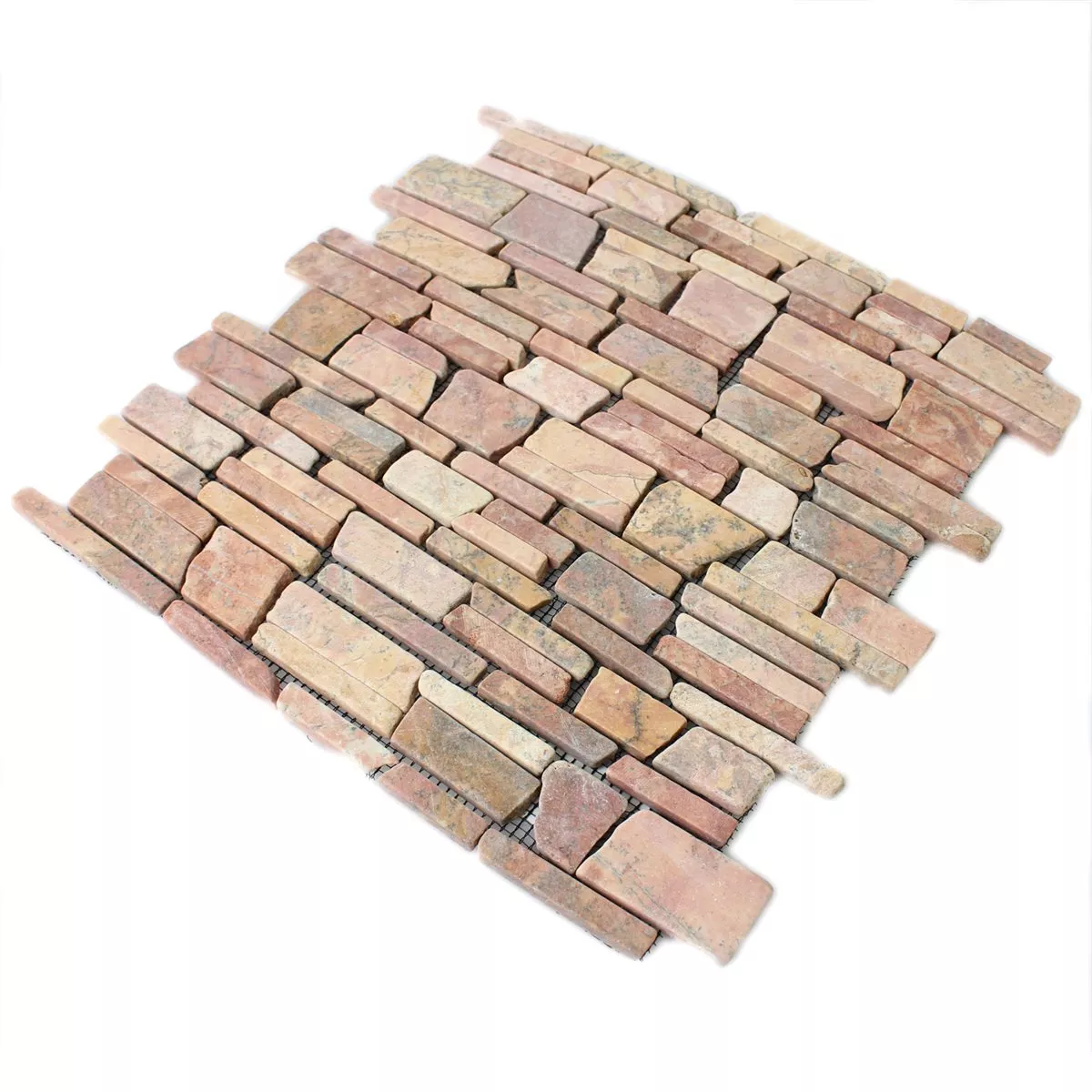 Mosaikfliesen Marmor Naturstein Brick Rosso Verona