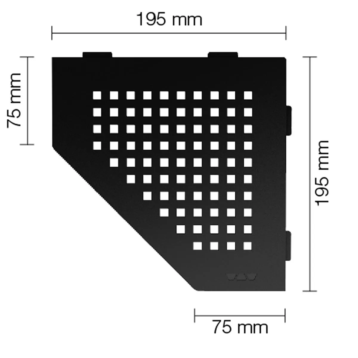 Wandablage Duschablage Schlüter 5eck 19,5x19,5cm Square Graphite