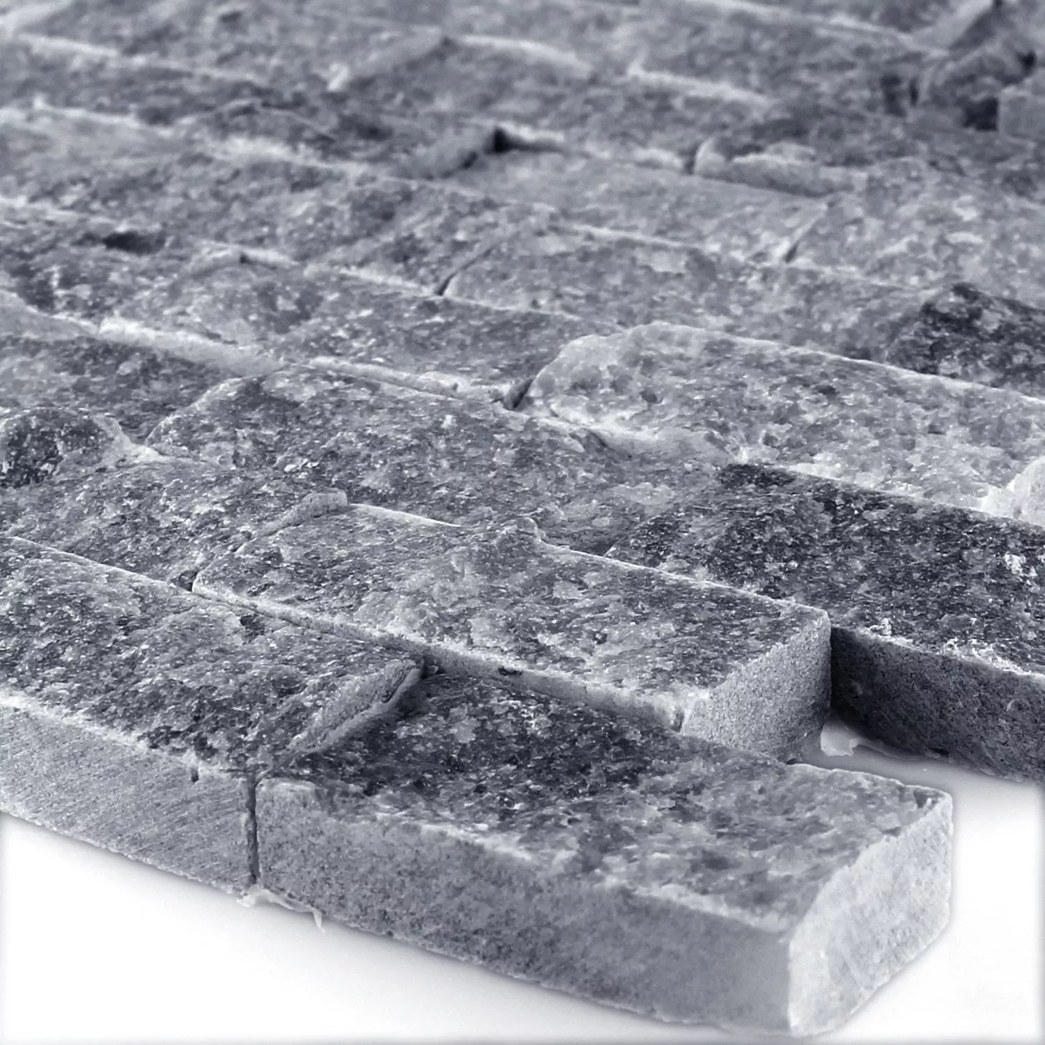 Natursten Mosaik Marmor Visso Nero 3D Natursten Mosaik Marmor Visso Nero 3D