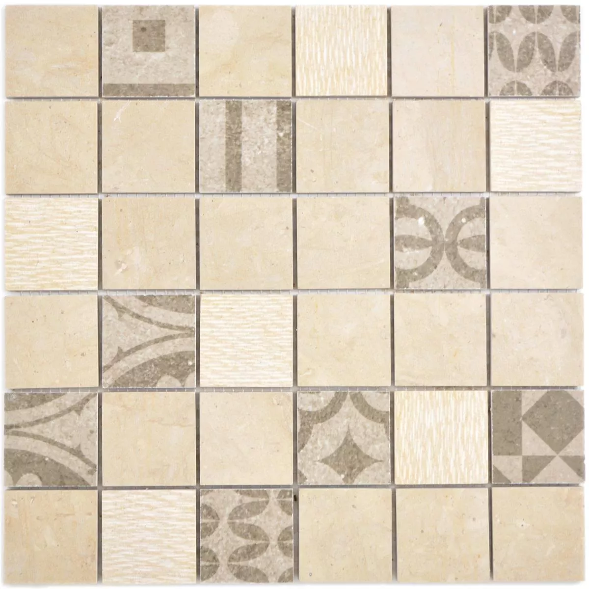 Keramik Mosaikfliesen Mythos Quadrat Beige