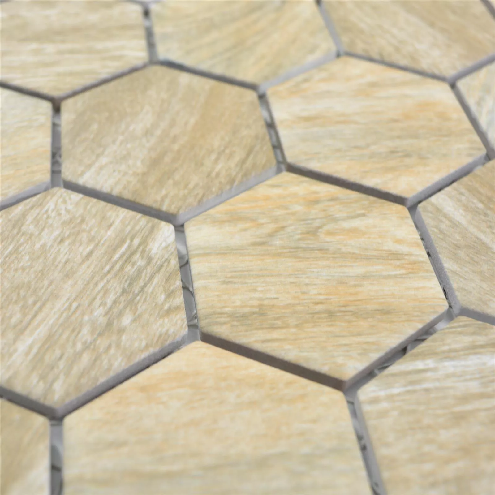 Keramikmosaik Fliesen Elmshorn Hexagon Steinoptik Beige