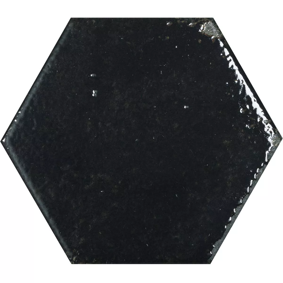 Kakel Lara Glänsande Korrugerad 13x15cm Hexagon Svart Kakel Lara Glänsande Korrugerad 13x15cm Hexagon Svart