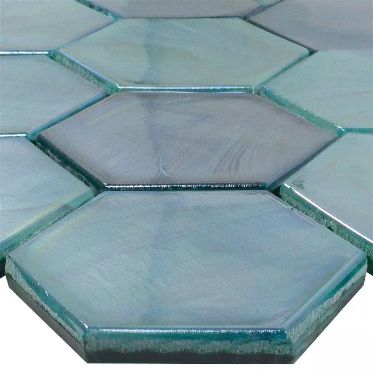 Glasmosaik Plattor Andalucia Hexagon Sjö Grön Glasmosaik Plattor Andalucia Hexagon Sjö Grön