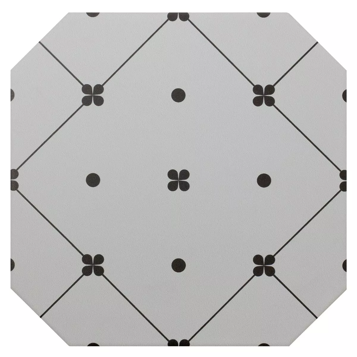 Stengods Plattor Genexia Svart Vit Decor 3 Oktogon 20x20cm Stengods Plattor Genexia Svart Vit Decor 3 Oktogon 20x20cm