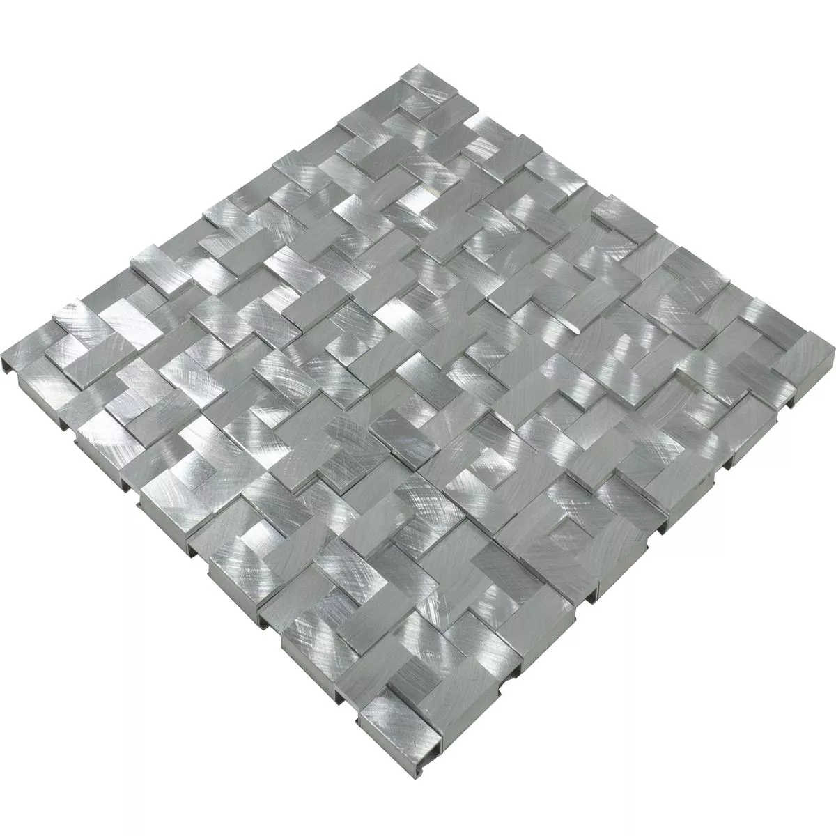 Muster von Aluminium Metall Mosaik Fliesen Quantum Silber