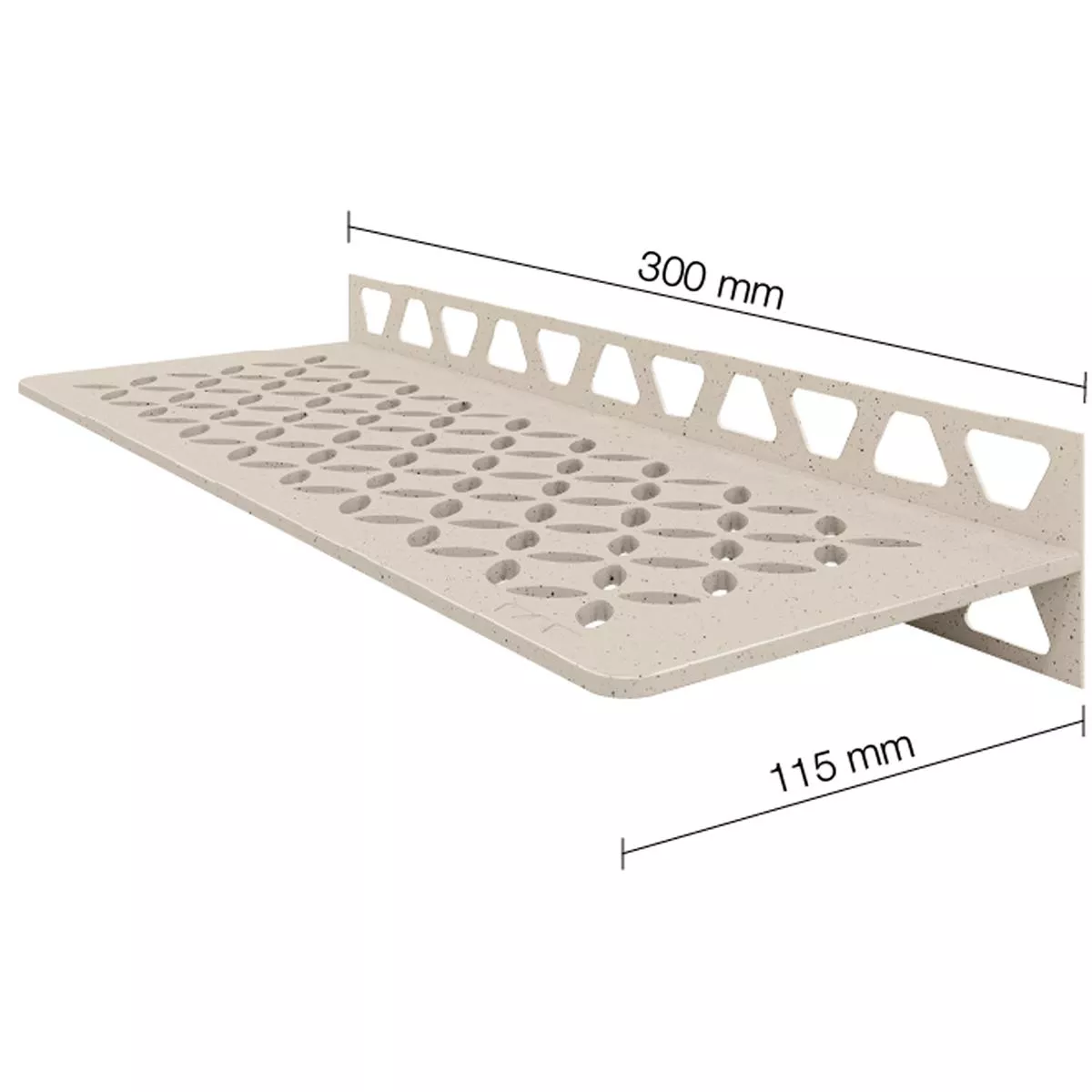 Duschablage Wandablage Schlüter Rechteck 30x11,5cm Floral Elfenbein