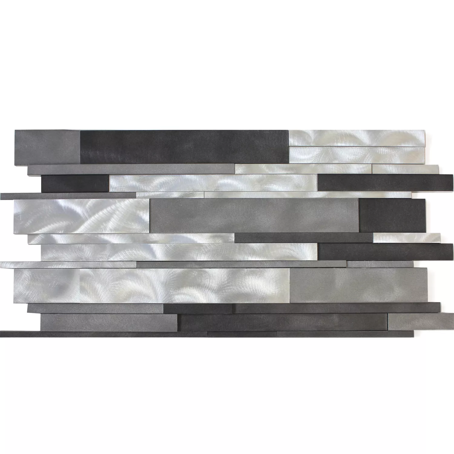 Aluminium Metall Mosaik Talara Svart Silver 300x600mm Aluminium Metall Mosaik Talara Svart Silver 300x600mm