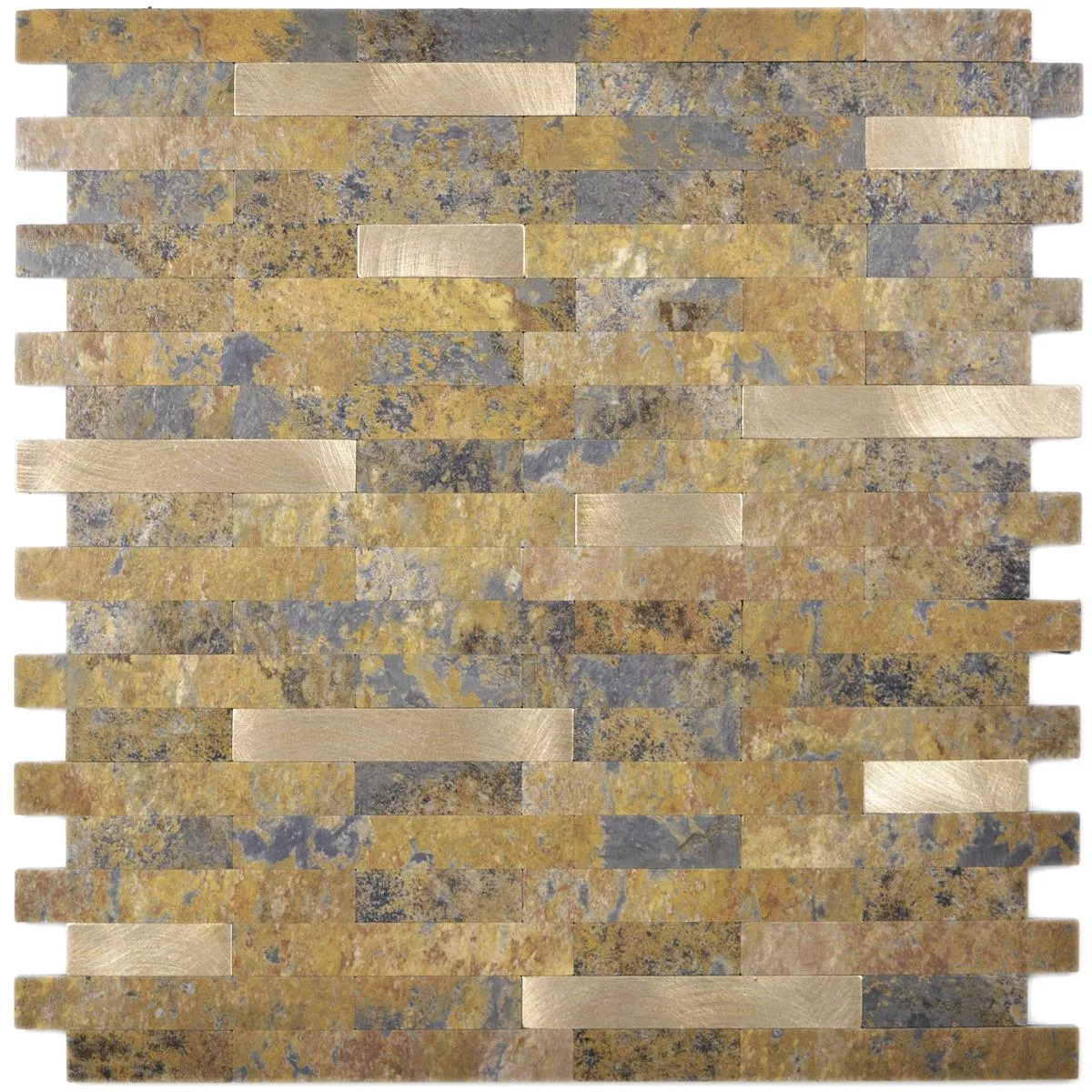 Vinyl Mosaikfliesen Maywald Selbstklebend Braun Gold