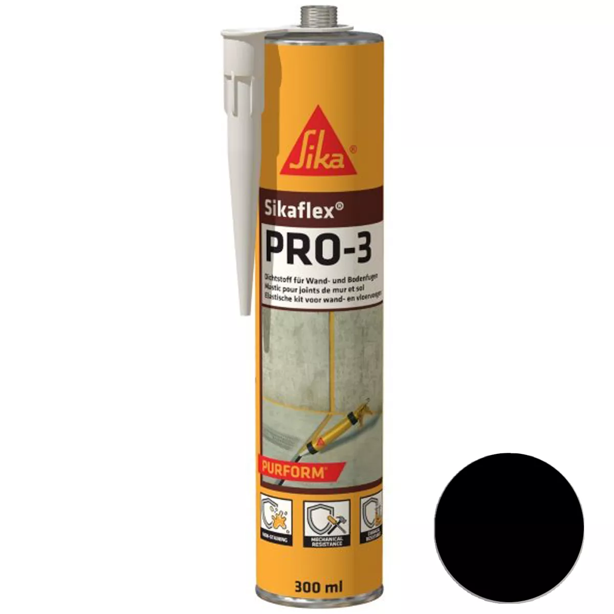 Fugendichtstoff Sikaflex Pro-3 Purform Schwarz 300 ml Fugendichtstoff Sikaflex Pro-3 Purform Schwarz 300 ml