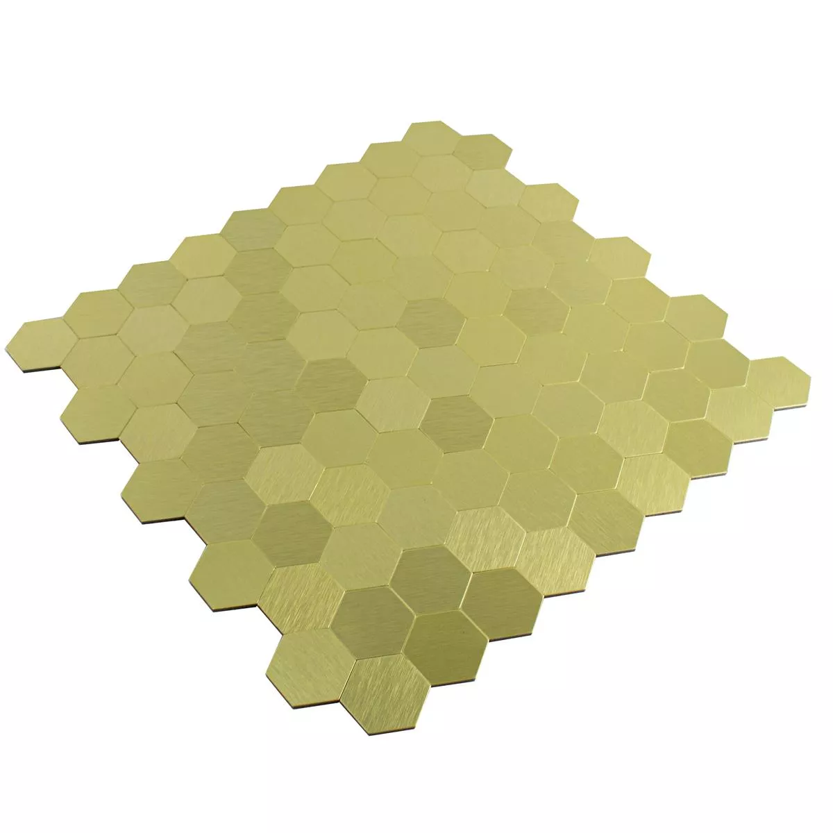 Mosaikfliesen Metall Selbstklebend Vryburg Gold Hexagon