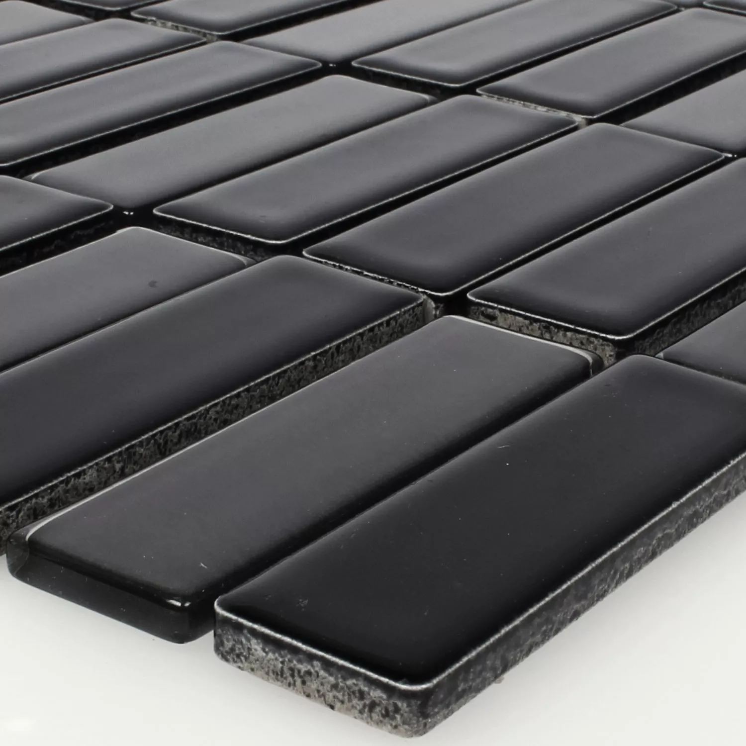 Keramik Glas Mosaik Romana Svart Matt Keramik Glas Mosaik Romana Svart Matt