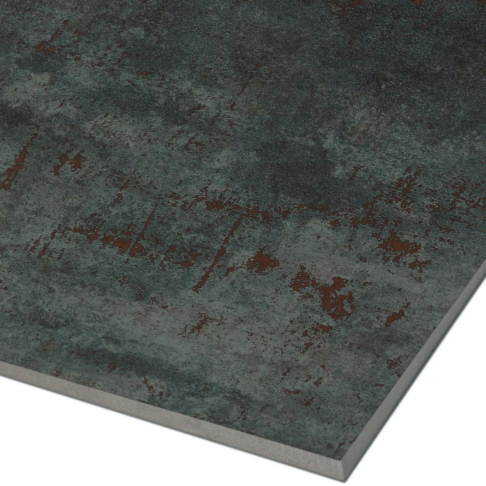 Muster Bodenfliesen Phantom Metalloptik Anpoliert Sea Green 30x60cm