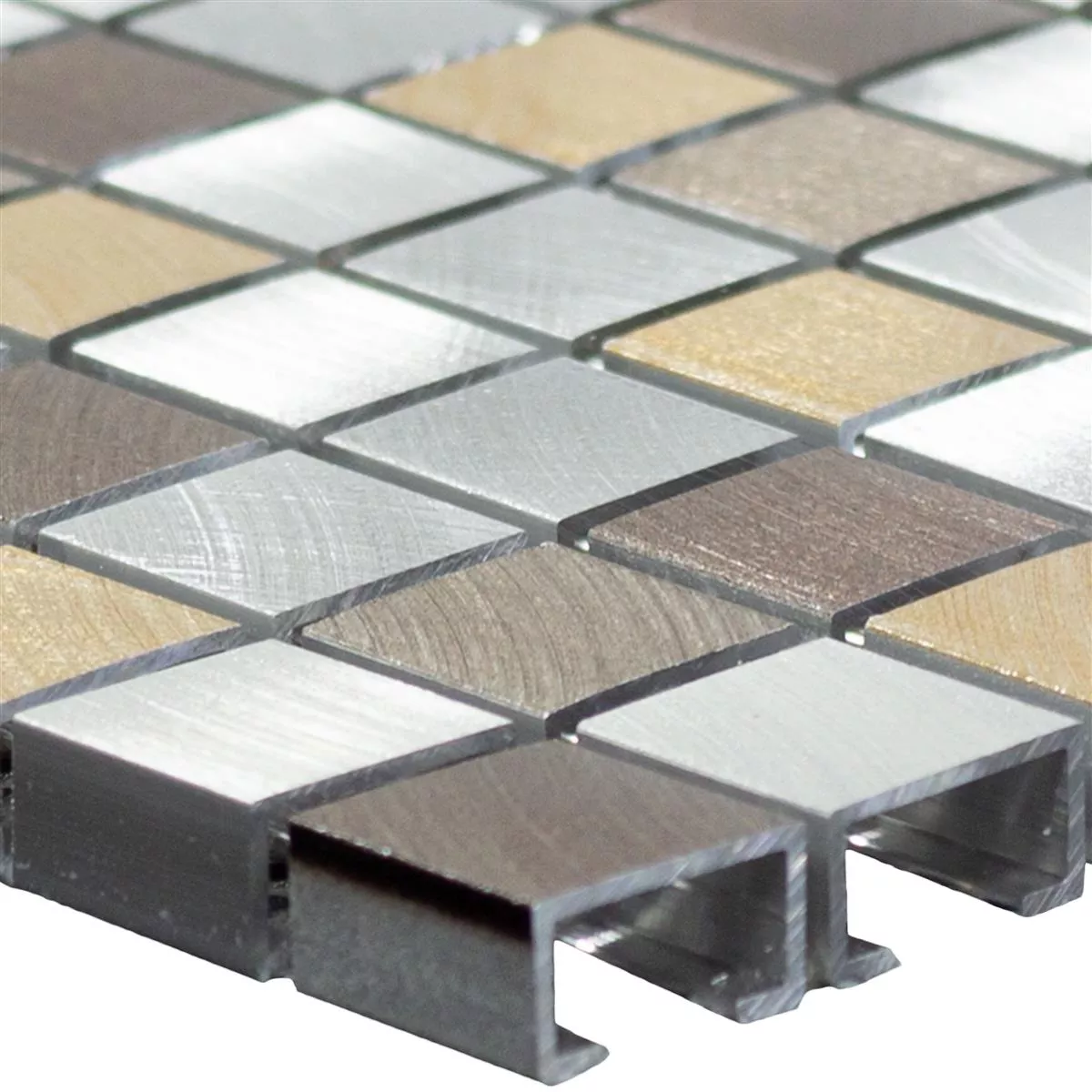 Aluminium Metall Mosaik Techvisto Brun Silver Aluminium Metall Mosaik Techvisto Brun Silver