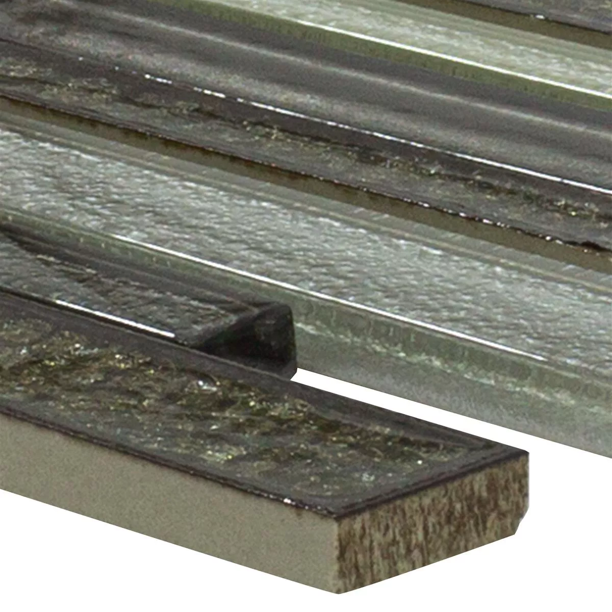 Glas Natursten Mosaik Kristall Springs Brick Grå Glas Natursten Mosaik Kristall Springs Brick Grå