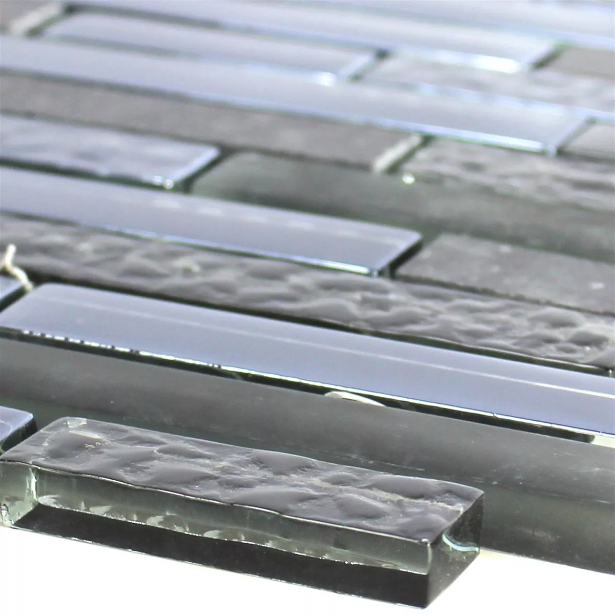 Glas Sten Rostfritt Stål Mosaik Wilmont Svart Silver Glas Sten Rostfritt Stål Mosaik Wilmont Svart Silver