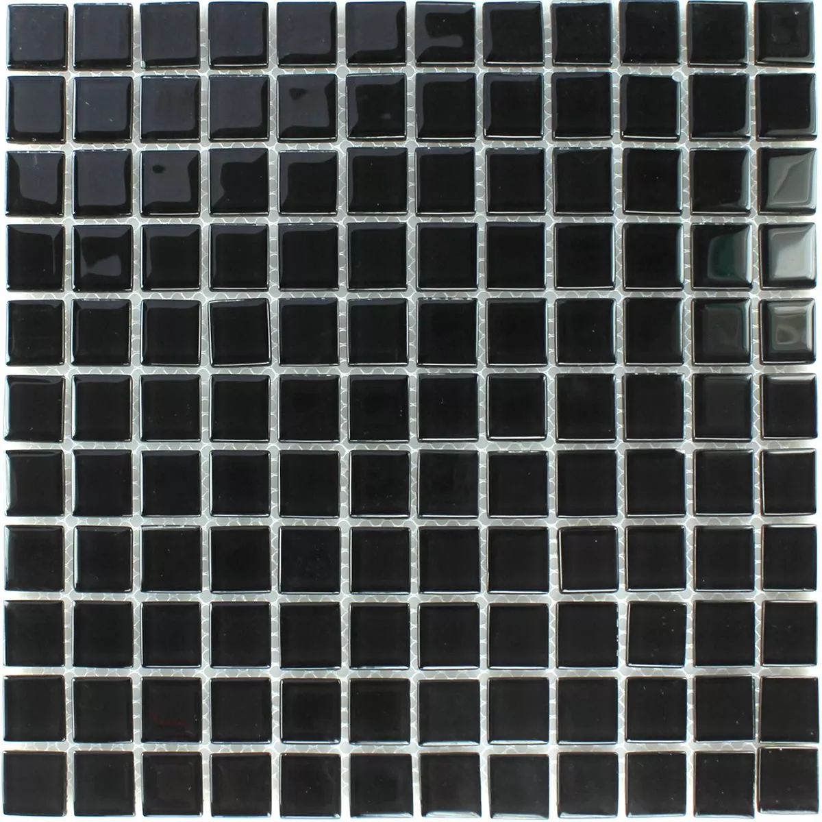 Glasmosaik Fliesen Schwarz 25x25x4mm