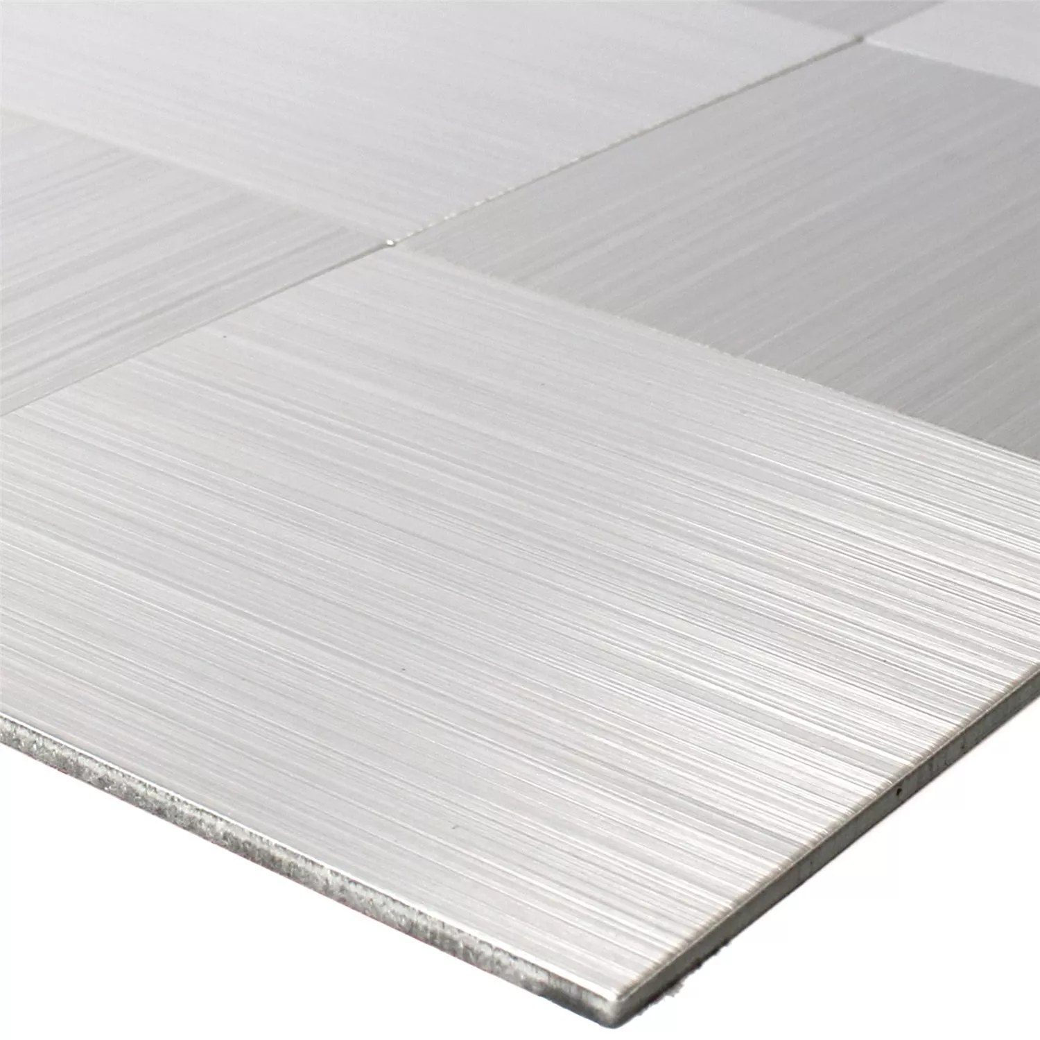 Mosaikfliesen Metall Selbstklebend Mikros Silber Quadrat 100