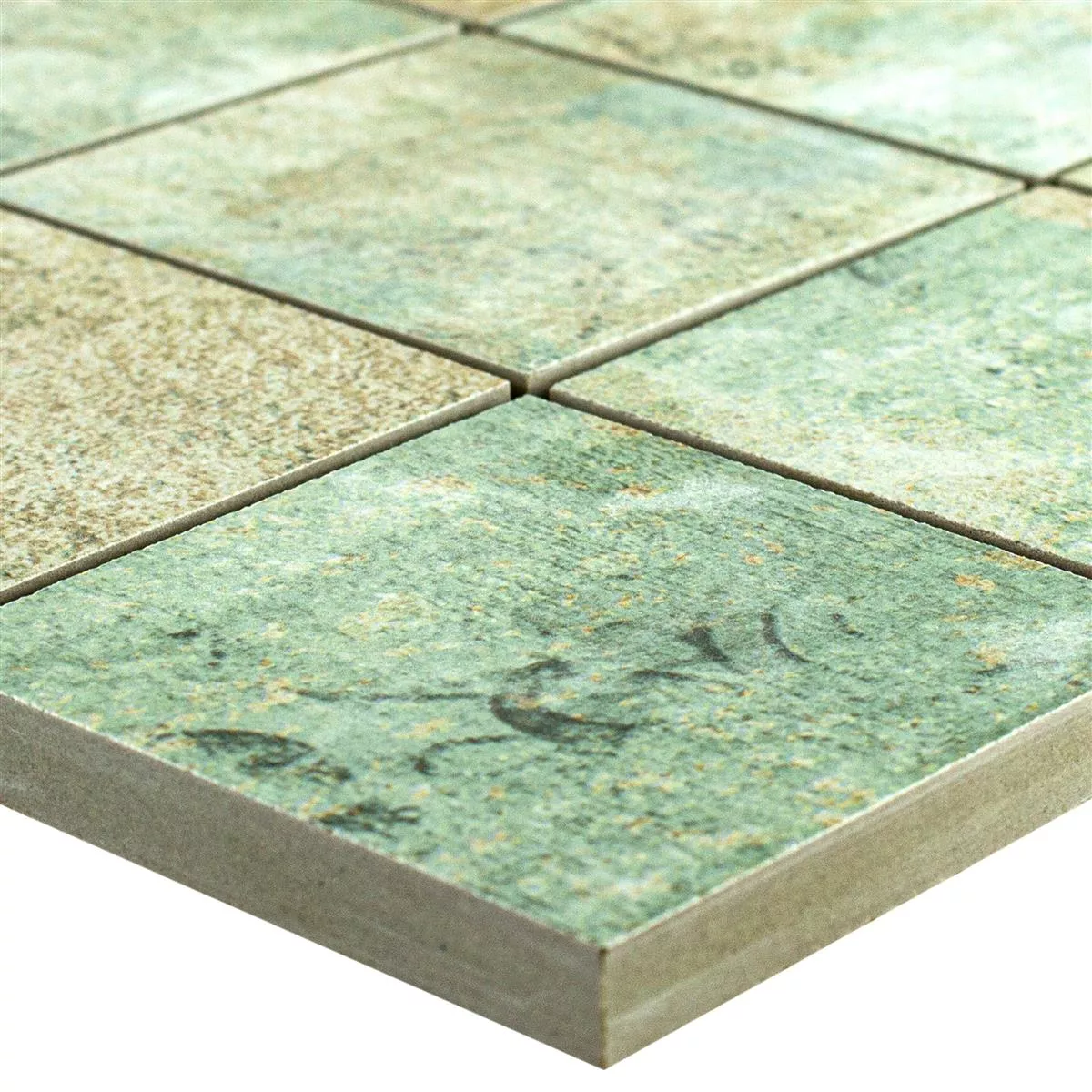 Keramikmosaik Plattor Moonlight Brun Grön 71x71mm Keramikmosaik Plattor Moonlight Brun Grön 71x71mm