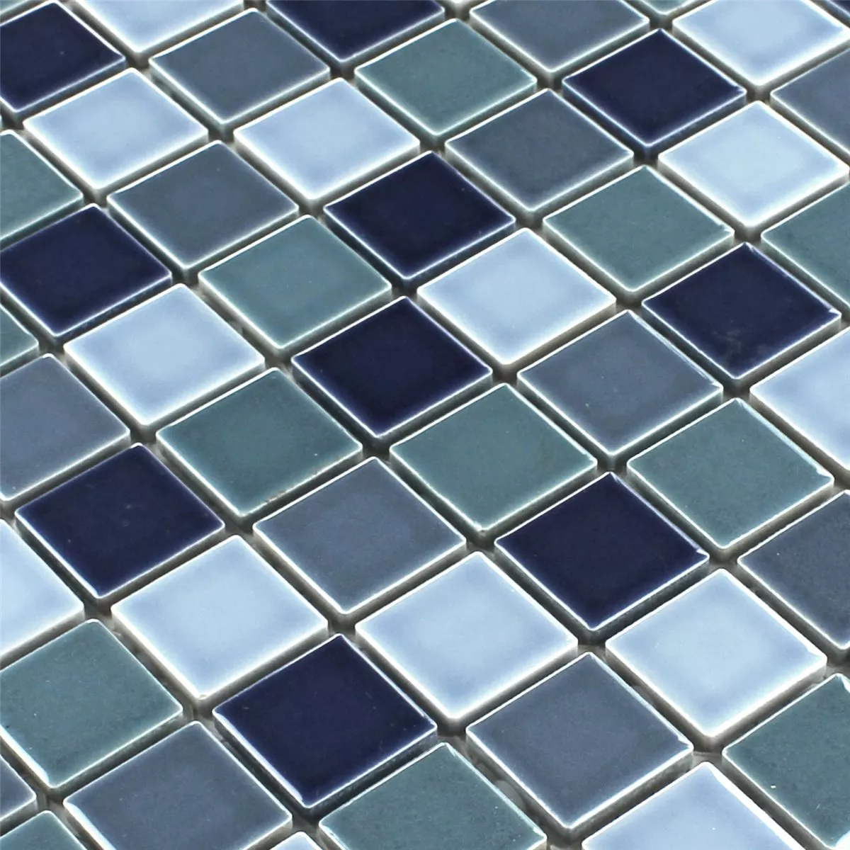 Keramik Mosaikfliesen Bodaway Blau Mix Glänzend