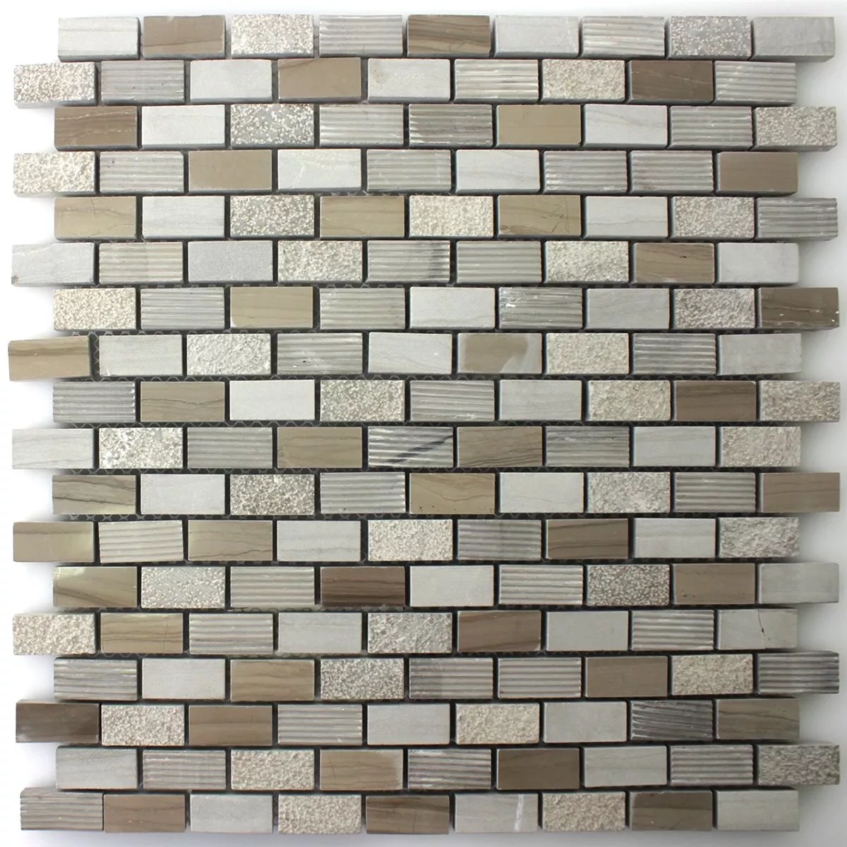 Mosaikfliesen Naturstein Mocca Braun 15x30x8mm