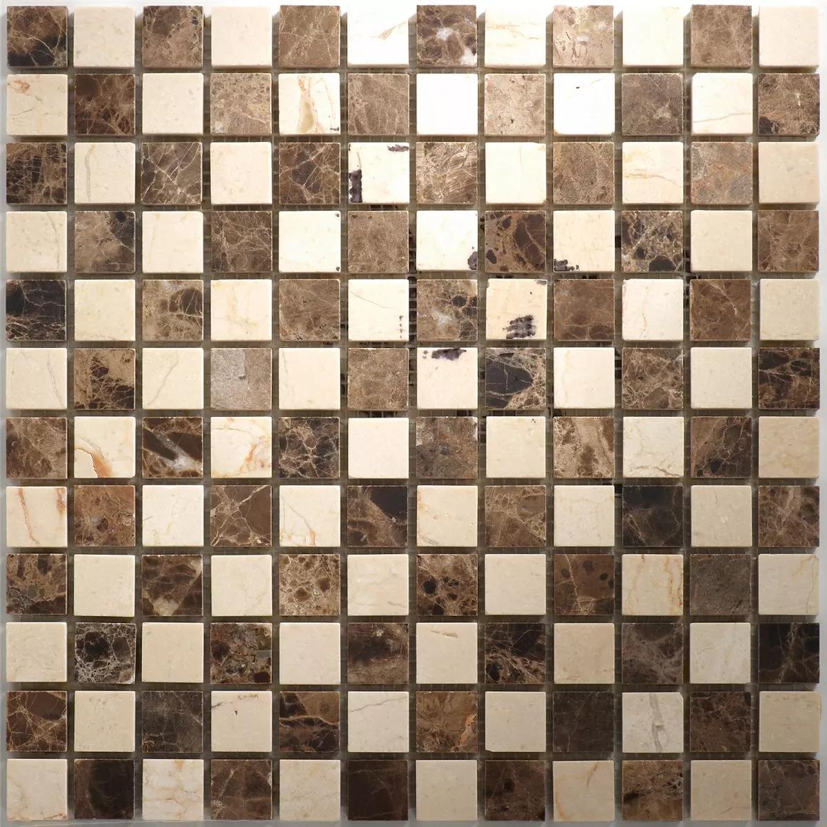 Mosaikfliesen Marmor Naturstein Beige Braun Mix