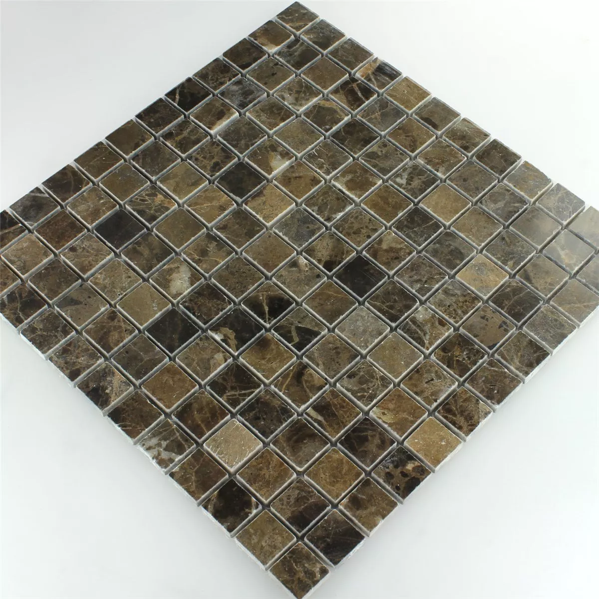 Mosaikfliesen Marmor Braun Poliert 23x23x7,5mm