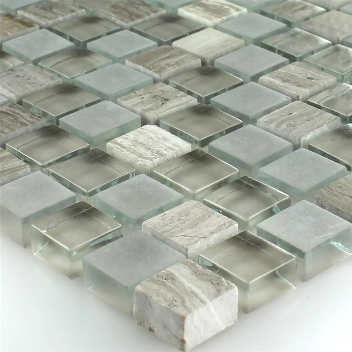 Mosaikfliesen Glas Marmor Burlywood 15x15x8mm